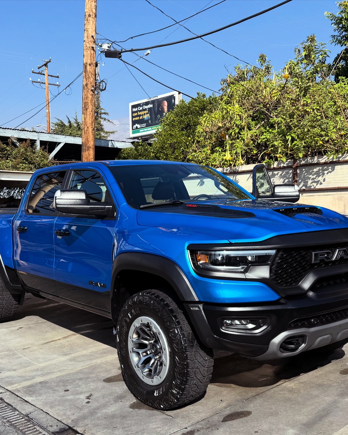 Blue Ram TRX truck at Fair Oaks Car Wash in Altadena