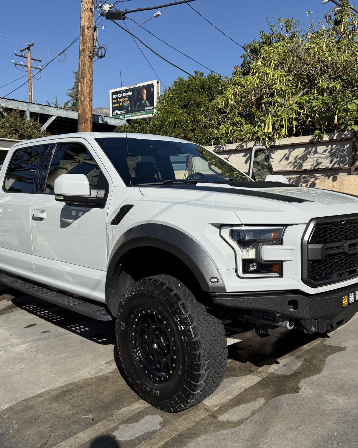 White Ford F-150 Raptor at Fair Oaks Car Wash in Altadena